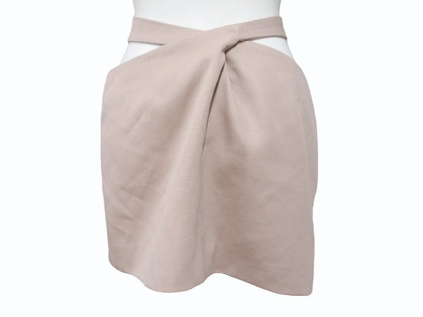 THE ATTICO ジ アティコ Belted Wrapped Mini Skirt ミニスカート 241WCS182 ベージュ サイズ40 美品 中古 4b004119