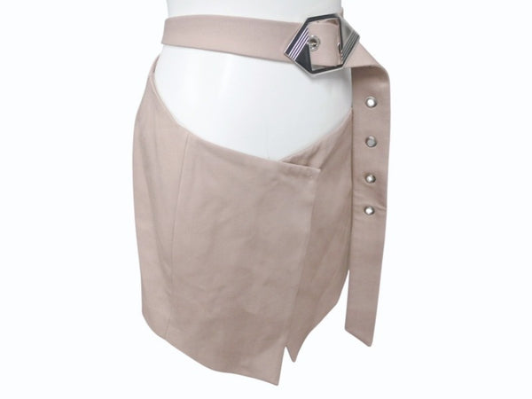 THE ATTICO ジ アティコ Belted Wrapped Mini Skirt ミニスカート 241WCS182 ベージュ サイズ40 美品 中古 4b004119