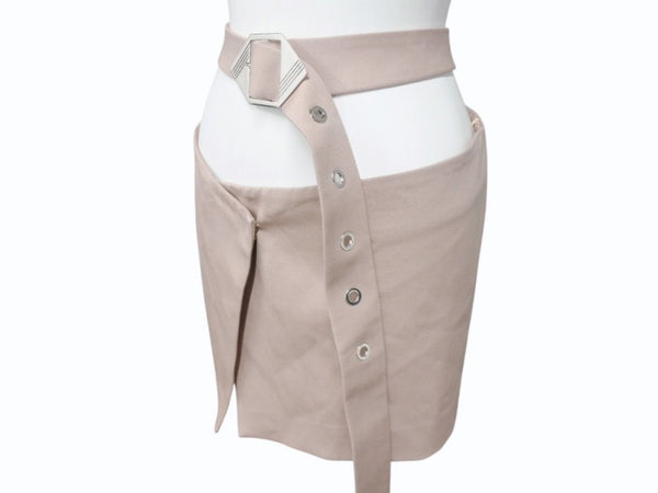 THE ATTICO ジ アティコ Belted Wrapped Mini Skirt ミニスカート 241WCS182 ベージュ サイズ40 美品 中古 4b004119