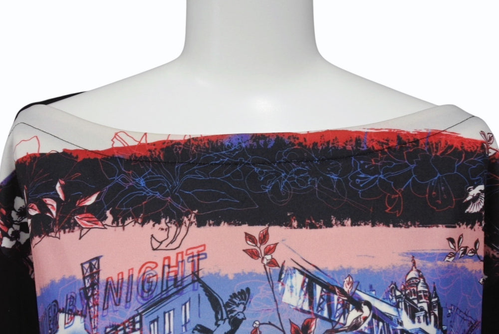 極美品 Jean Paul GAULTIER ジャンポールゴルチェ 長袖Tシャツ カットソー 総柄 JPJ023 ブラック マルチカラー サイズ38 中古 4b004120