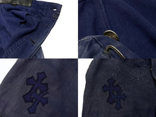 画像をギャラリービューアに読み込む, CHROME HEARTS クロムハーツ フランス限定 クロスパッチ デニム パンツ クロスボール コットン ネイビー サイズ2 美品 中古 4b004129