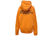 画像をギャラリービューアに読み込む, CHROME HEARTS クロムハーツ OFF WHITE オフホワイト ロゴプリント プルオーバーパーカー フーディ オレンジ サイズM 良品 中古 4b004133