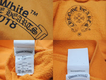 画像をギャラリービューアに読み込む, CHROME HEARTS クロムハーツ OFF WHITE オフホワイト ロゴプリント プルオーバーパーカー フーディ オレンジ サイズM 良品 中古 4b004133