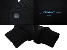 画像をギャラリービューアに読み込む, OFF WHITE オフホワイト 18AW DIAG GRADIENT VARSITY JACKET ウール グラデーション スタジャン ブラック サイズXS 美品 中古 4b004137