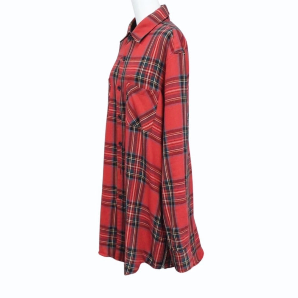 FEAR OF GOD フィアオブゴッド Jerry Lorenzo Zipper Flannel フランネルシャツ 長袖シャツ レッド サイズM 美品 中古 4b004138