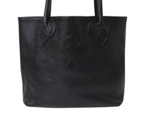 画像をギャラリービューアに読み込む, CHROME HEARTS クロムハーツ FS TOTE トートバッグ CHクロスパッチ ダガージップ レザー ブラック シルバー925 美品 中古 4b004139