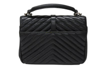 Load image into Gallery viewer, YVES SAINT LAURENT イヴサンローラン サッチェル キルティング チェーンショルダーバッグ 428056 ブラック メタルブラック金具 美品 中古 4b004142