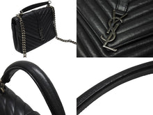Load image into Gallery viewer, YVES SAINT LAURENT イヴサンローラン サッチェル キルティング チェーンショルダーバッグ 428056 ブラック メタルブラック金具 美品 中古 4b004142