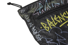 画像をギャラリービューアに読み込む, BALENCIAGA バレンシアガ 18SS Graffiti Clutch Bag グラフィティ クラッチバッグ 459745 ブラック 良品 中古 4b004145