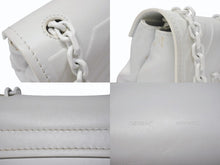 画像をギャラリービューアに読み込む, OFF WHITE オフホワイト バインダー クリップ ソフト ショルダーバッグ レザー ホワイト 良品 中古 4b004147
