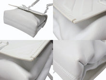 画像をギャラリービューアに読み込む, OFF WHITE オフホワイト バインダー クリップ ソフト ショルダーバッグ レザー ホワイト 良品 中古 4b004147