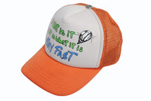 画像をギャラリービューアに読み込む, CHROME HEARTS クロムハーツ MATTY BOY マッティボーイ Sex Records It Is What It Is Trucker Hat メッシュキャップ オレンジ 美品 中古 4b004148