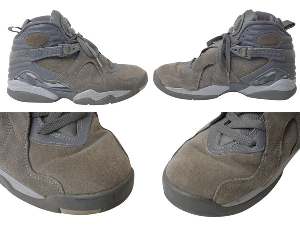 NIKE ナイキ エアジョーダン 8 レトロ スニーカー 305381 スウェード サイズ26.5 グレー 美品 中古 4b004153