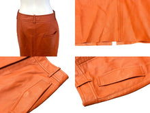 Load image into Gallery viewer, 新品未使用 ZIMMERMANN ジマーマン カーゴスカート スリット Illustration FW24 0726SF24 レザー オレンジ サイズ1 ゴールド金具 中古 4b004155