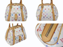 Load image into Gallery viewer, LOUIS VUITTON ルイヴィトン プリシラ ハンドバッグ M40096 モノグラム マルチカラー ホワイト 村上隆 美品 中古 4b004162