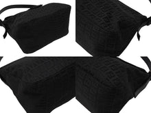 画像をギャラリービューアに読み込む, FENDI フェンディ ハンドバッグ 8BR004 マンマバケット ブラック キャンバス レザー ズッキーノ柄 ガンメタル金具 美品 中古 4b004166