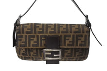 画像をギャラリービューアに読み込む, FENDI フェンディ ハンドバッグ マンマバケット ブラウン キャンバス レザー 26424 シルバー金具 美品 中古 4b004167