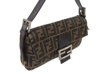 画像をギャラリービューアに読み込む, FENDI フェンディ ハンドバッグ マンマバケット ブラウン キャンバス レザー 26424 シルバー金具 美品 中古 4b004167