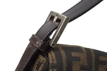 画像をギャラリービューアに読み込む, FENDI フェンディ ハンドバッグ マンマバケット ブラウン キャンバス レザー 26424 シルバー金具 美品 中古 4b004167