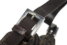 画像をギャラリービューアに読み込む, 極美品 FENDI フェンディ マンマバケット ワンショルダーバッグ ズッカ柄 キャンバス レザー ブラウン シルバー金具 中古 4b004168