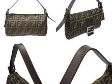 画像をギャラリービューアに読み込む, FENDI フェンディ マンマバケット ワンショルダーバッグ ズッカ柄 キャンバス レザー ブラウン シルバー金具 美品 中古 4b004170
