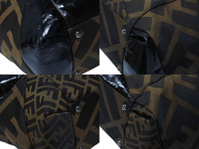 画像をギャラリービューアに読み込む, FENDI フェンディ ズッカ柄 ハンドバッグ AO64176 キャンバス エナメル ブラウン ブラックメタル金具 美品 中古 4b004171 正規品