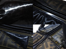 画像をギャラリービューアに読み込む, FENDI フェンディ ズッカ柄 ハンドバッグ AO64176 キャンバス エナメル ブラウン ブラックメタル金具 美品 中古 4b004171 正規品