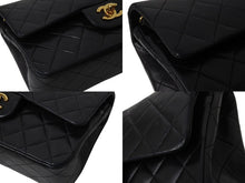 画像をギャラリービューアに読み込む, CHANEL シャネル マトラッセ23 Wフラップ Wチェーンショルダーバッグ 0番台 ココマーク ラムスキン ブラック ゴールド金具 美品 中古 4b004172