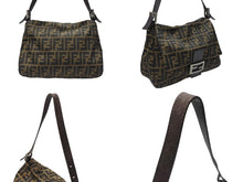 画像をギャラリービューアに読み込む, FENDI フェンディ ハンドバッグ マンマバケット ブラウン キャンバス レザー 26325 シルバー金具 美品 中古 4b004173