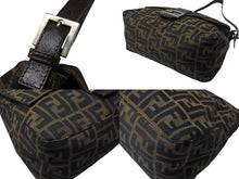 画像をギャラリービューアに読み込む, FENDI フェンディ ハンドバッグ マンマバケット ブラウン キャンバス レザー 26325 シルバー金具 美品 中古 4b004173