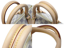 画像をギャラリービューアに読み込む, 極美品 LOUIS VUITTON ルイヴィトン スピーディ25 ハンドバッグ N41371 ダミエアズールキャンバス ホワイト ブラウン 中古 4b004185