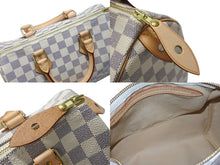 画像をギャラリービューアに読み込む, 極美品 LOUIS VUITTON ルイヴィトン スピーディ25 ハンドバッグ N41371 ダミエアズールキャンバス ホワイト ブラウン 中古 4b004185