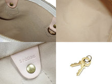 画像をギャラリービューアに読み込む, 極美品 LOUIS VUITTON ルイヴィトン スピーディ25 ハンドバッグ N41371 ダミエアズールキャンバス ホワイト ブラウン 中古 4b004185