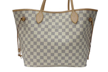 画像をギャラリービューアに読み込む, 極美品 LOUIS VUITTON ルイヴィトン ネヴァーフルMM トートバッグ N51107 ダミエアズールキャンバス ホワイト 中古 4b004187