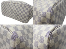 画像をギャラリービューアに読み込む, 極美品 LOUIS VUITTON ルイヴィトン ネヴァーフルMM トートバッグ N51107 ダミエアズールキャンバス ホワイト 中古 4b004187