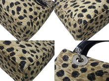 画像をギャラリービューアに読み込む, CHRISTIAN DIOR クリスチャンディオール レディディオール ハンドバッグ カナージュ レオパード ブラック ベージュ 美品 中古 4b004191