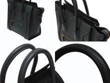 画像をギャラリービューアに読み込む, 極美品 CELINE セリーヌ ラゲージ マイクロショッパー ハンドバッグ イタリア製 レザー ダークグリーン ゴールド金具 中古 4b004197