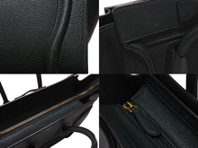 画像をギャラリービューアに読み込む, 極美品 CELINE セリーヌ ラゲージ マイクロショッパー ハンドバッグ イタリア製 レザー ダークグリーン ゴールド金具 中古 4b004197