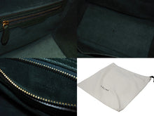 画像をギャラリービューアに読み込む, 極美品 CELINE セリーヌ ラゲージ マイクロショッパー ハンドバッグ イタリア製 レザー ダークグリーン ゴールド金具 中古 4b004197