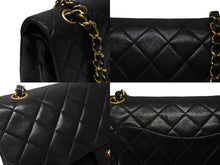 画像をギャラリービューアに読み込む, CHANEL シャネル マトラッセ25 Wフラップ Wチェーンショルダーバッグ 3番台 ココマーク ラムスキン ブラック 美品 中古 4b004206