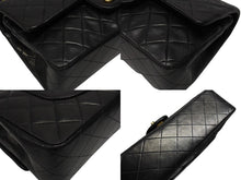 画像をギャラリービューアに読み込む, CHANEL シャネル マトラッセ25 Wフラップ Wチェーンショルダーバッグ 3番台 ココマーク ラムスキン ブラック 美品 中古 4b004206
