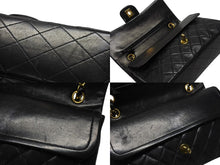 画像をギャラリービューアに読み込む, CHANEL シャネル マトラッセ25 Wフラップ Wチェーンショルダーバッグ 3番台 ココマーク ラムスキン ブラック 美品 中古 4b004206