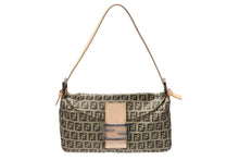 画像をギャラリービューアに読み込む, 極美品 FENDI フェンディ ワンショルダーバッグ マンバケット ズッカ柄 8BR009 ベージュ ブラウン シルバー金具 中古 4b004215