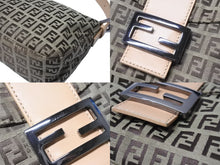 画像をギャラリービューアに読み込む, 極美品 FENDI フェンディ ワンショルダーバッグ マンバケット ズッカ柄 8BR009 ベージュ ブラウン シルバー金具 中古 4b004215