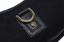 画像をギャラリービューアに読み込む, GUCCI グッチ アビー ワンショルダーバッグ セミショルダー ハンドバッグ 130939 GGキャンバス レザー ブラック 美品 中古 4b004216