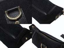 画像をギャラリービューアに読み込む, GUCCI グッチ アビー ワンショルダーバッグ セミショルダー ハンドバッグ 130939 GGキャンバス レザー ブラック 美品 中古 4b004216