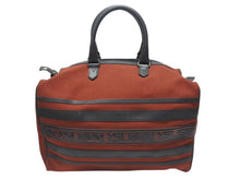 Load image into Gallery viewer, YVES SAINT LAURENT イヴサンローラン YSLロゴ ミニミニボストンバッグハンドバッグ キャンバス レザー ボルドー ブラック 美品 中古 4b004217