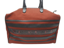 Load image into Gallery viewer, YVES SAINT LAURENT イヴサンローラン YSLロゴ ミニミニボストンバッグハンドバッグ キャンバス レザー ボルドー ブラック 美品 中古 4b004217