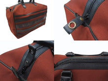 Load image into Gallery viewer, YVES SAINT LAURENT イヴサンローラン YSLロゴ ミニミニボストンバッグハンドバッグ キャンバス レザー ボルドー ブラック 美品 中古 4b004217