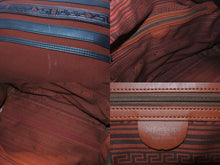 Load image into Gallery viewer, YVES SAINT LAURENT イヴサンローラン YSLロゴ ミニミニボストンバッグハンドバッグ キャンバス レザー ボルドー ブラック 美品 中古 4b004217